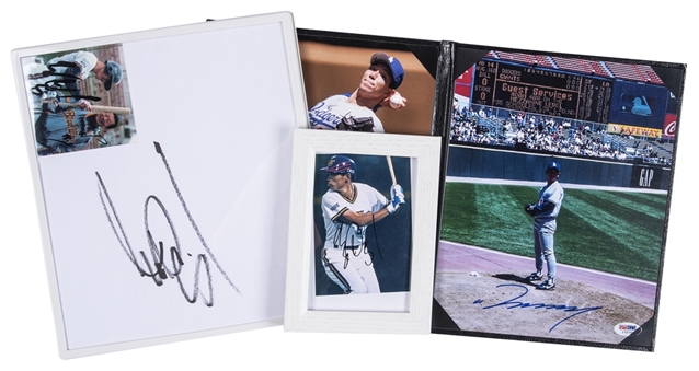 Lot of (4) Hideo Nomo and Ichiro Signed Items with (3) Ichiro and a Nomo Signed Photo (PSA/DNA & Beckett Pre Cert)